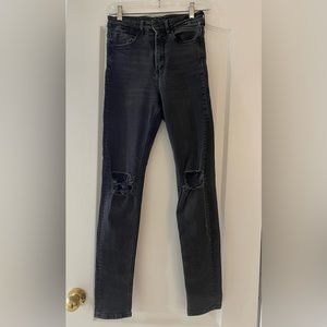 Black distressed jeans from H&M